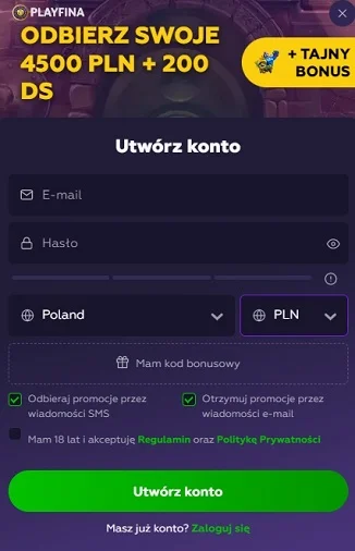 Kasyno Online Playfina login